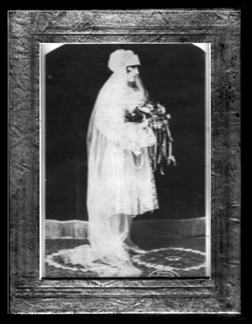 Mother dressed for her wedding.